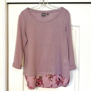 NY&Co Soho Jeans Light Purple Mixed Media Sweater Size M